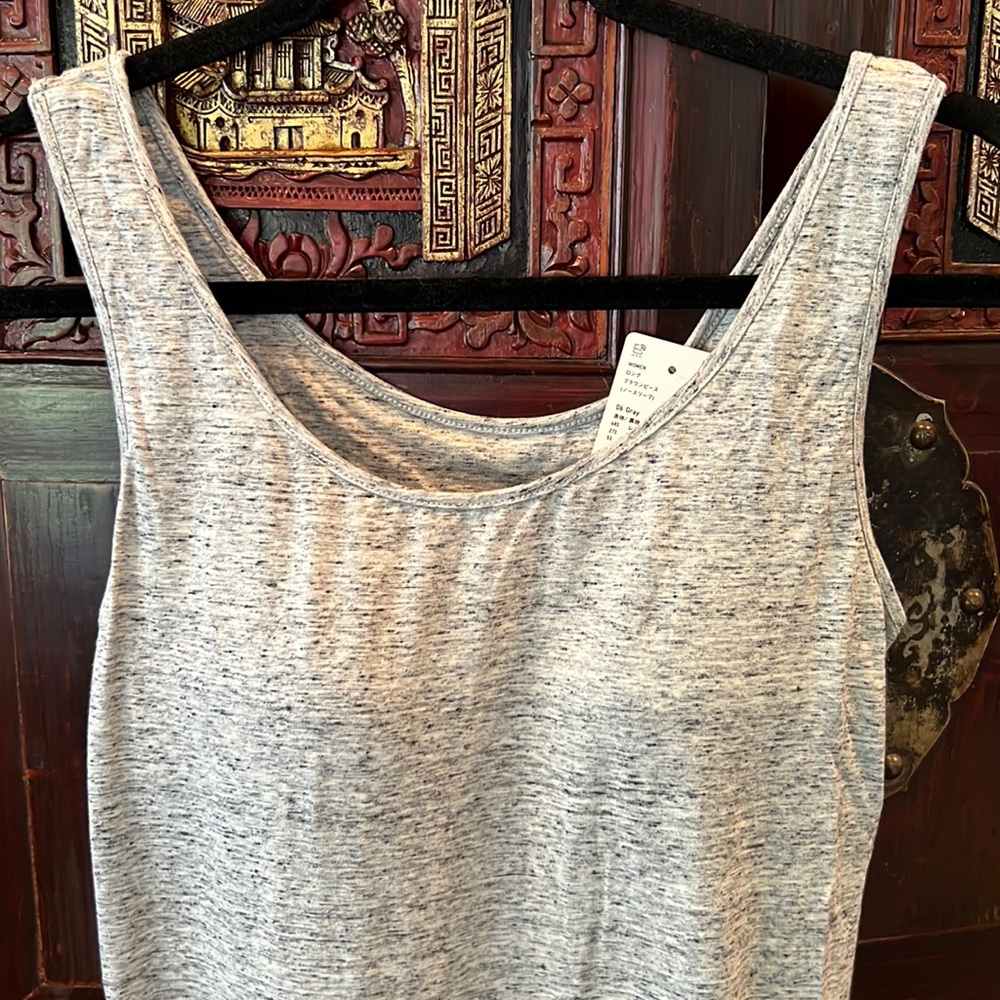NWT Uniqlo grey cotton blend tank sundress - Picture 2 of 8